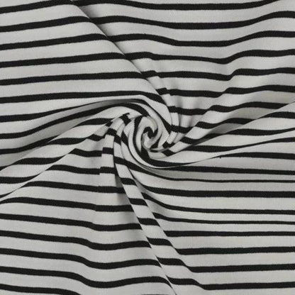 Jersey Streifen schwarz weiß Meterware - elli&else