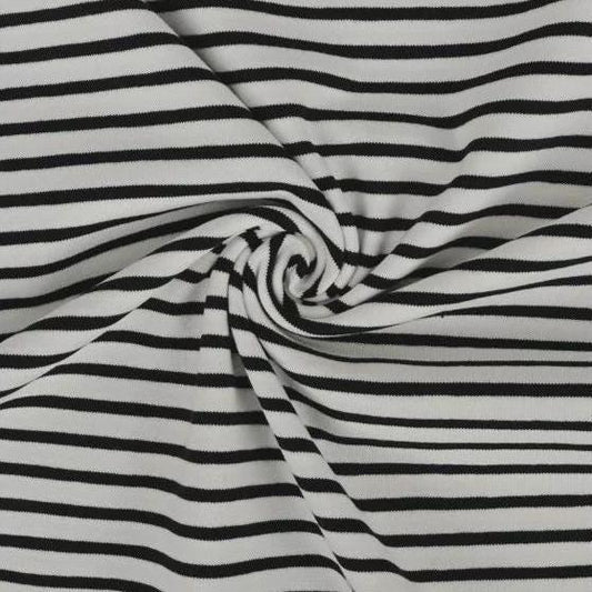Jersey Streifen schwarz weiß Meterware - elli&else