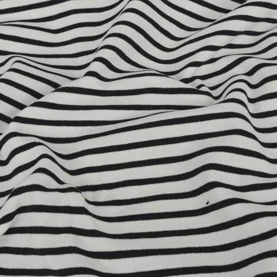 Jersey Streifen schwarz weiß Meterware - elli&else