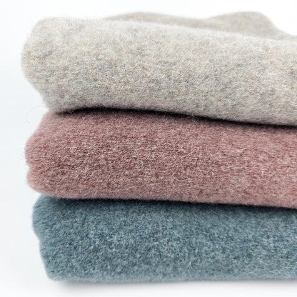 Merino Wollfleece - rauchblau Meterware - elli&else