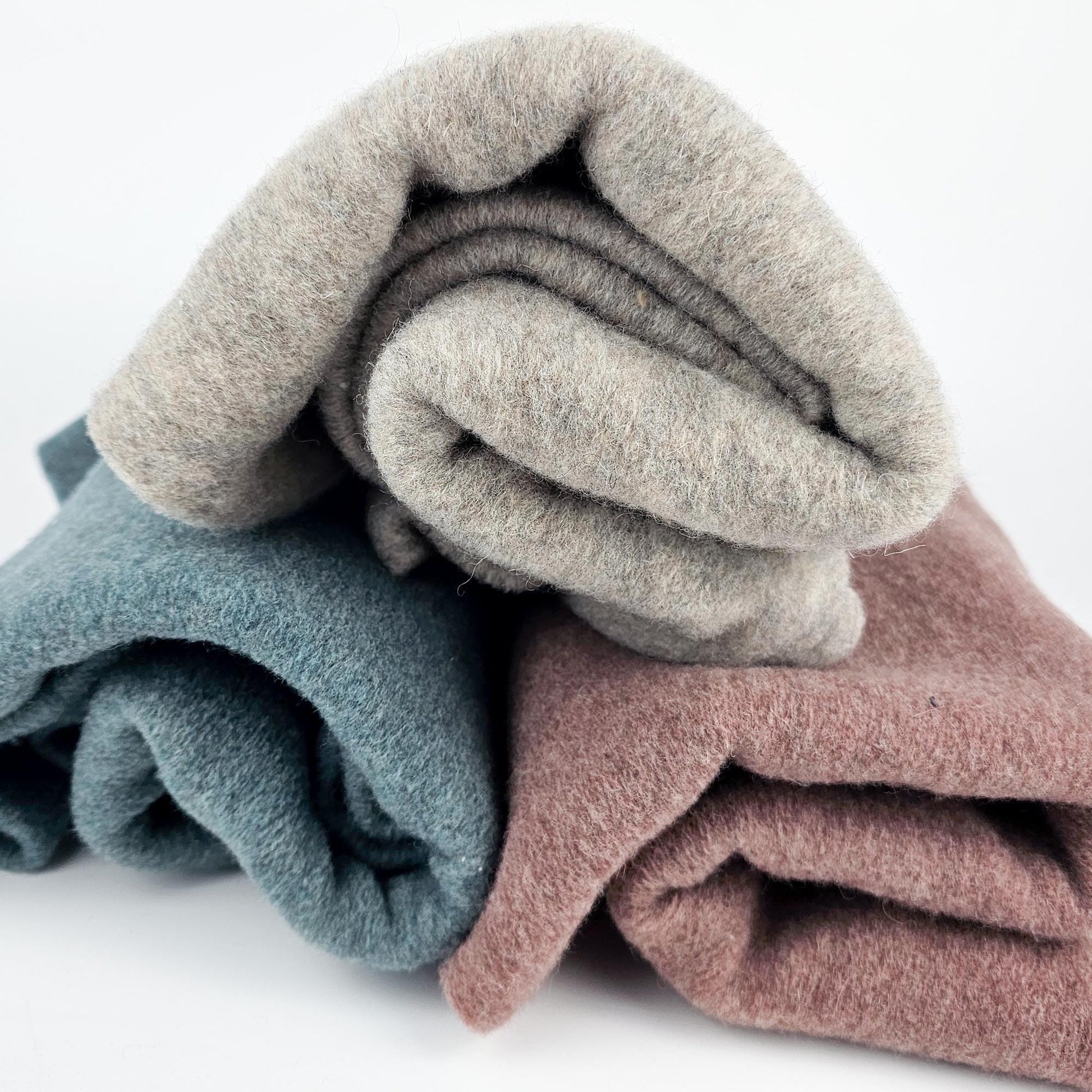 Merino Wollfleece - rauchblau Meterware - elli&else