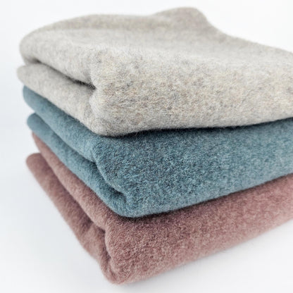 Merino Wollfleece - rauchblau Meterware - elli&else