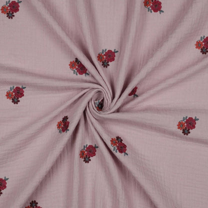 Musselin altrose mit Blumen Meterware - elli&else