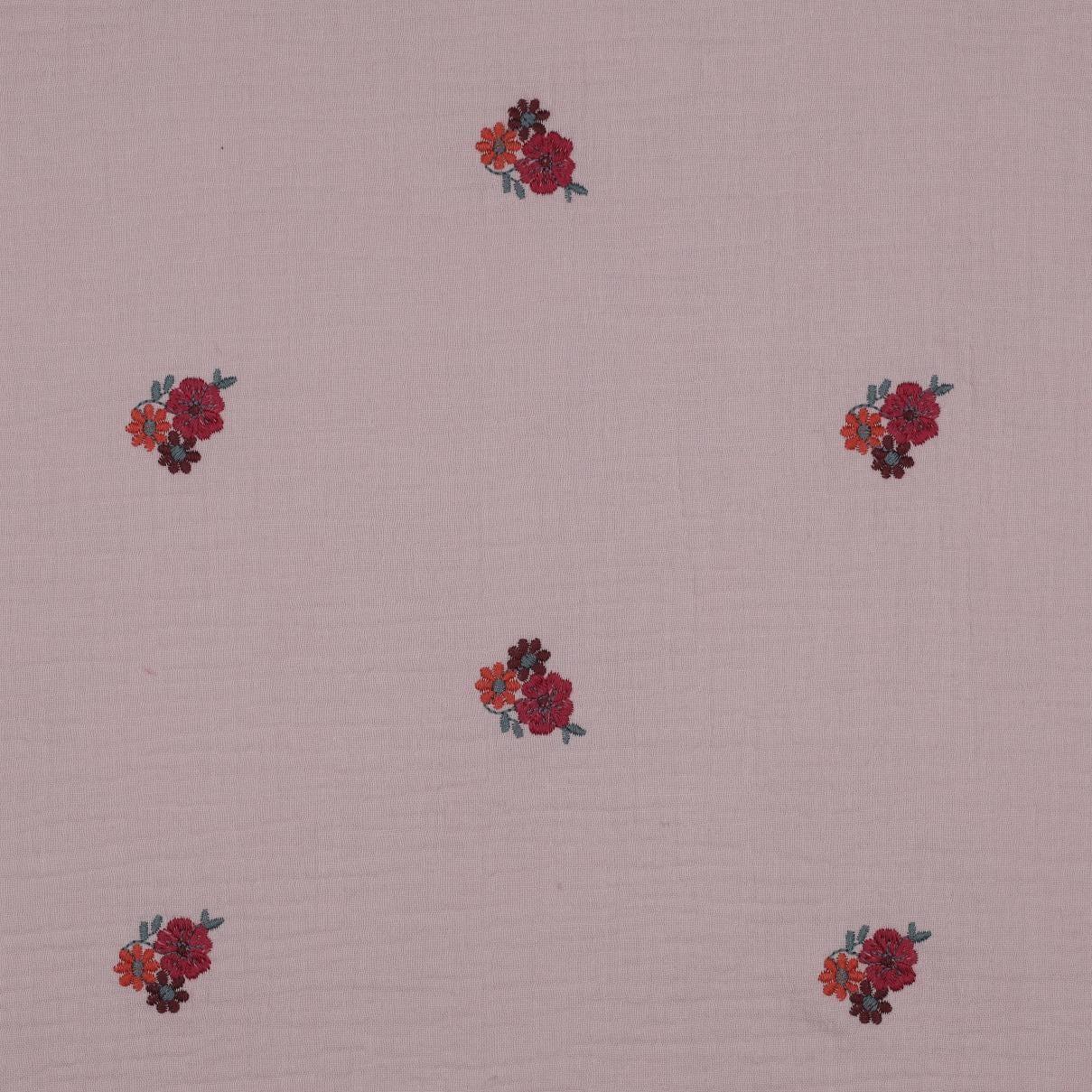 Musselin altrose mit Blumen Meterware - elli&else