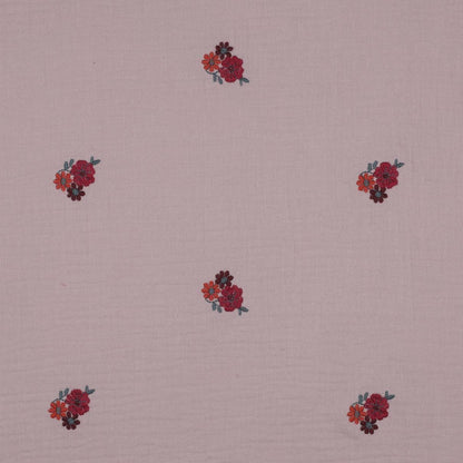Musselin altrose mit Blumen Meterware - elli&else