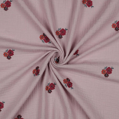 Musselin altrose mit Blumen Meterware - elli&else