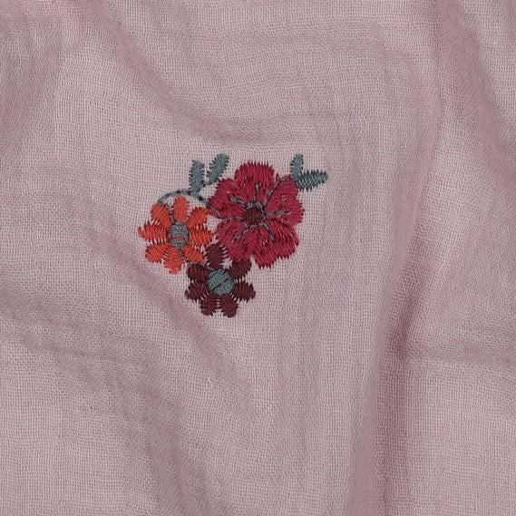 Musselin altrose mit Blumen Meterware - elli&else