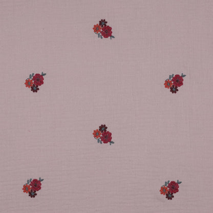 Musselin altrose mit Blumen Meterware - elli&else
