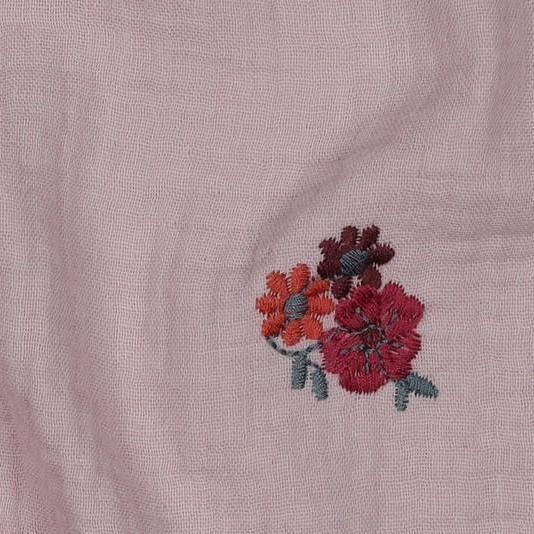 Musselin altrose mit Blumen Meterware - elli&else