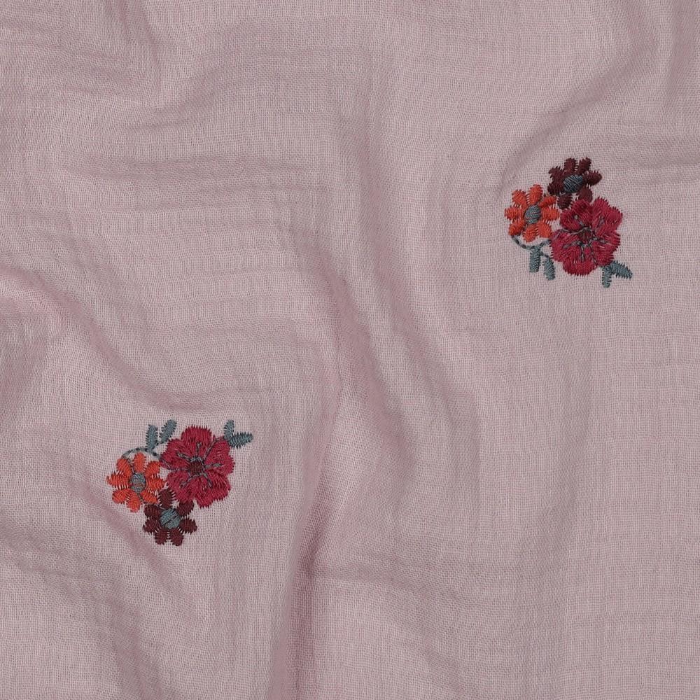 Musselin altrose mit Blumen Meterware - elli&else