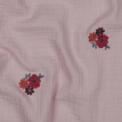 Musselin altrose mit Blumen Meterware - elli&else
