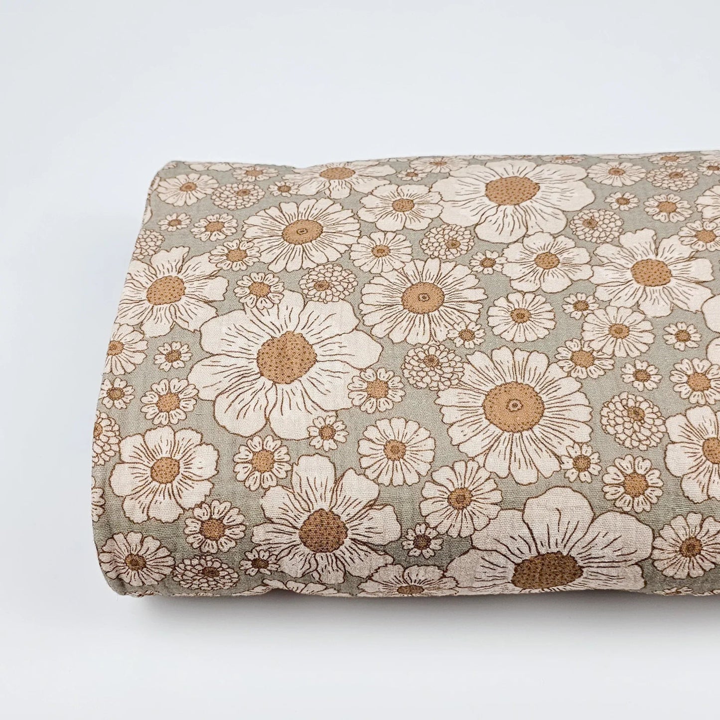 Musselin Beach Flowers green Meterware - elli&else