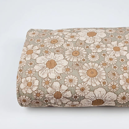 Musselin Beach Flowers green Meterware - elli&else