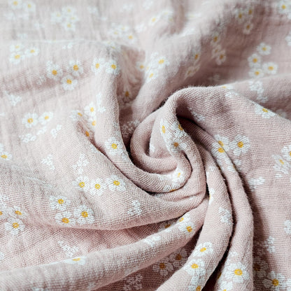 Musselin Blümchen altrosa Meterware - elli&else