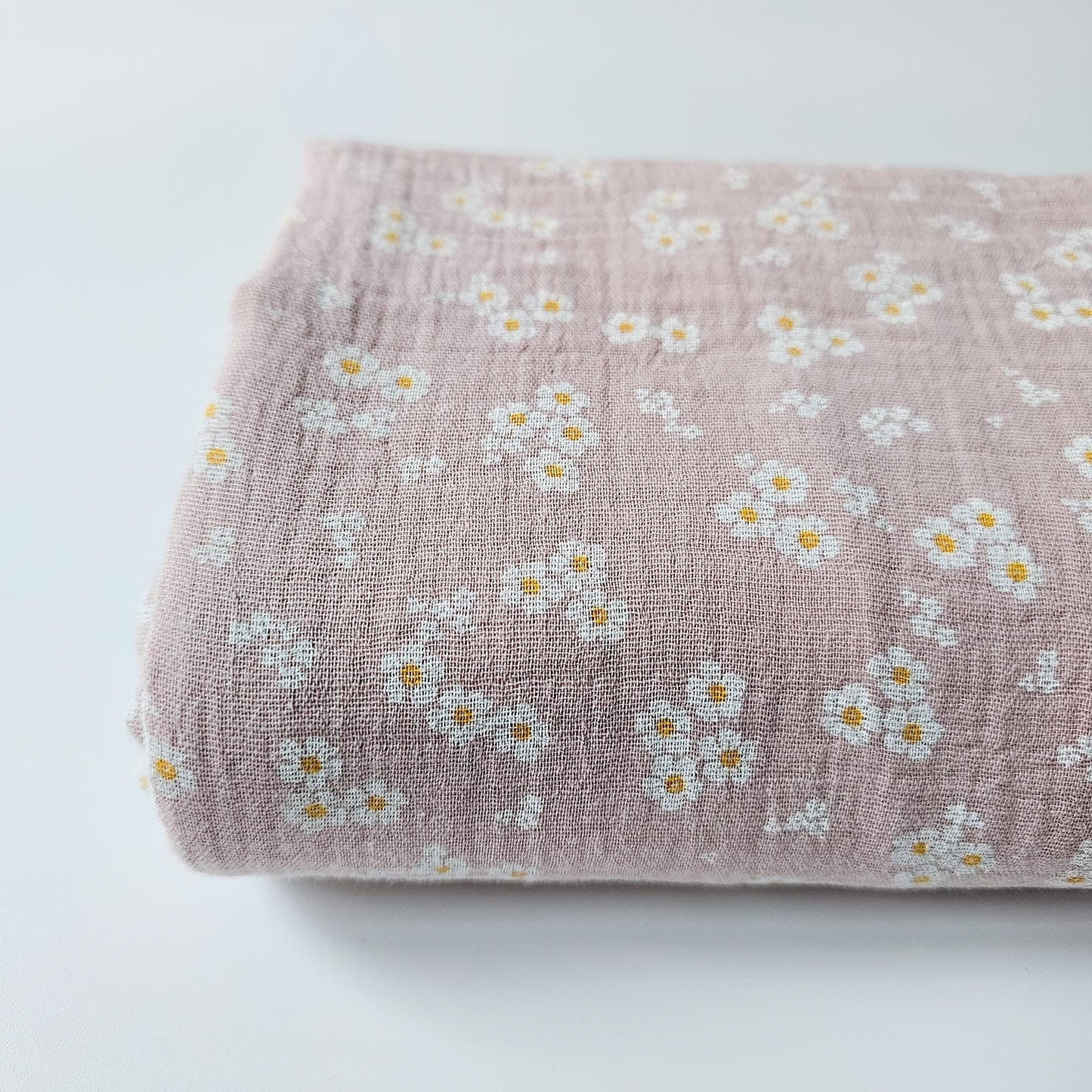 Musselin Blümchen altrosa Meterware - elli&else