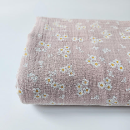 Musselin Blümchen altrosa Meterware - elli&else