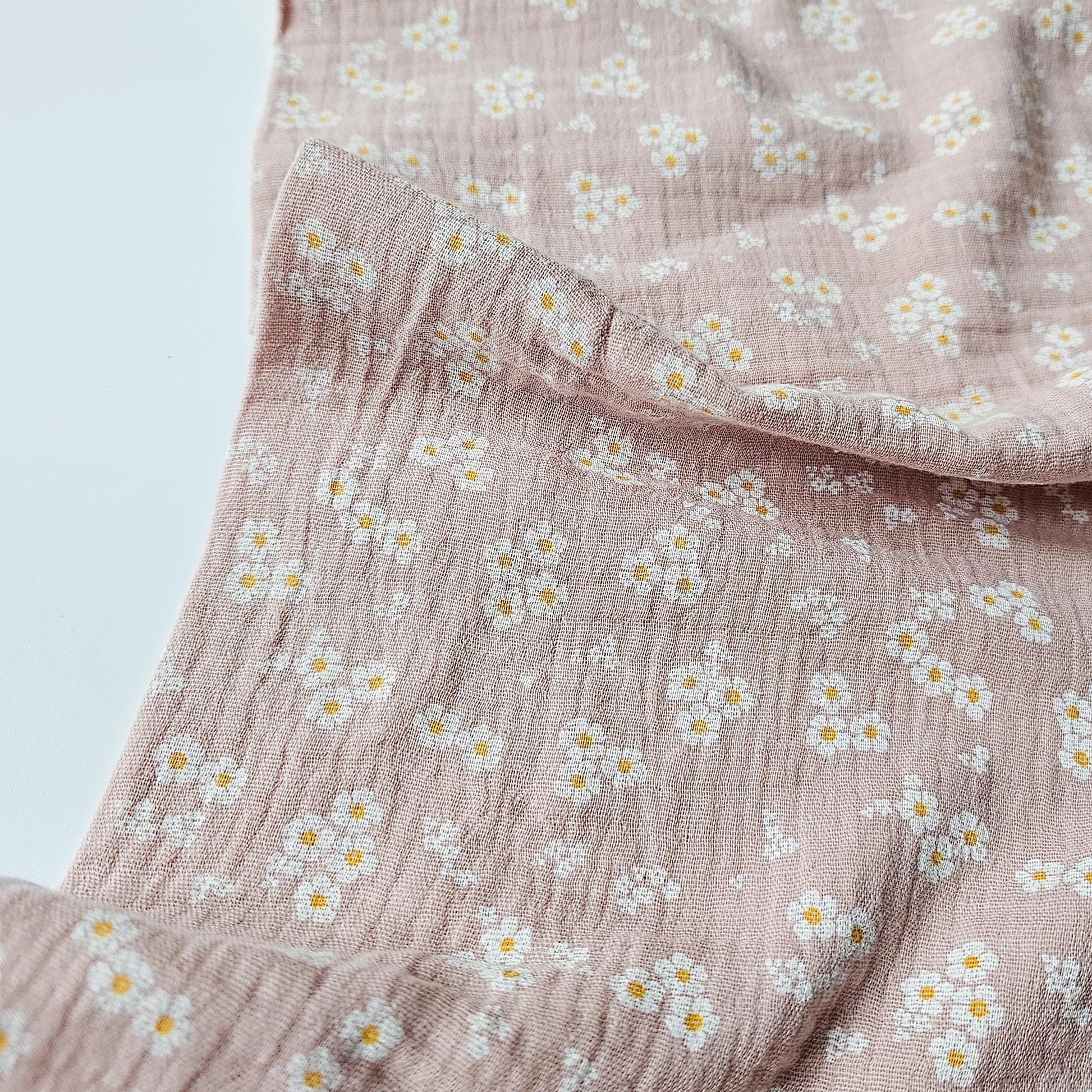 Musselin Blümchen altrosa Meterware - elli&else