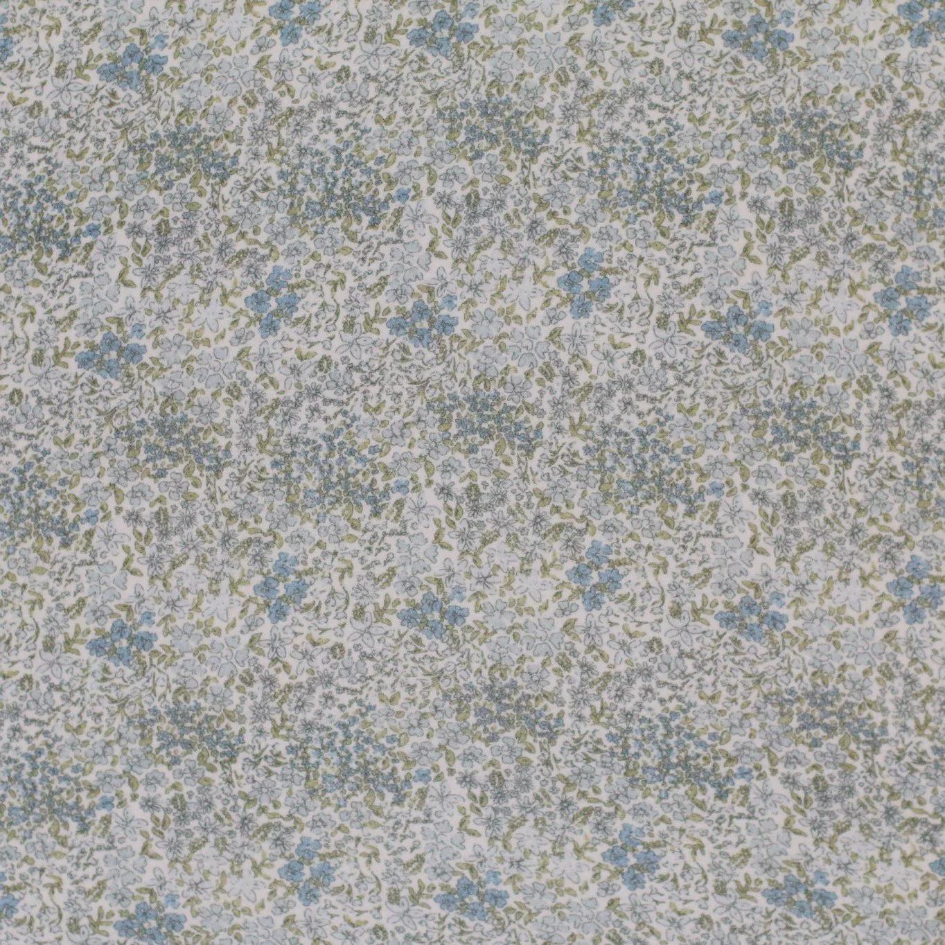 Musselin Blumen Blütenmix blau Meterware - elli&else