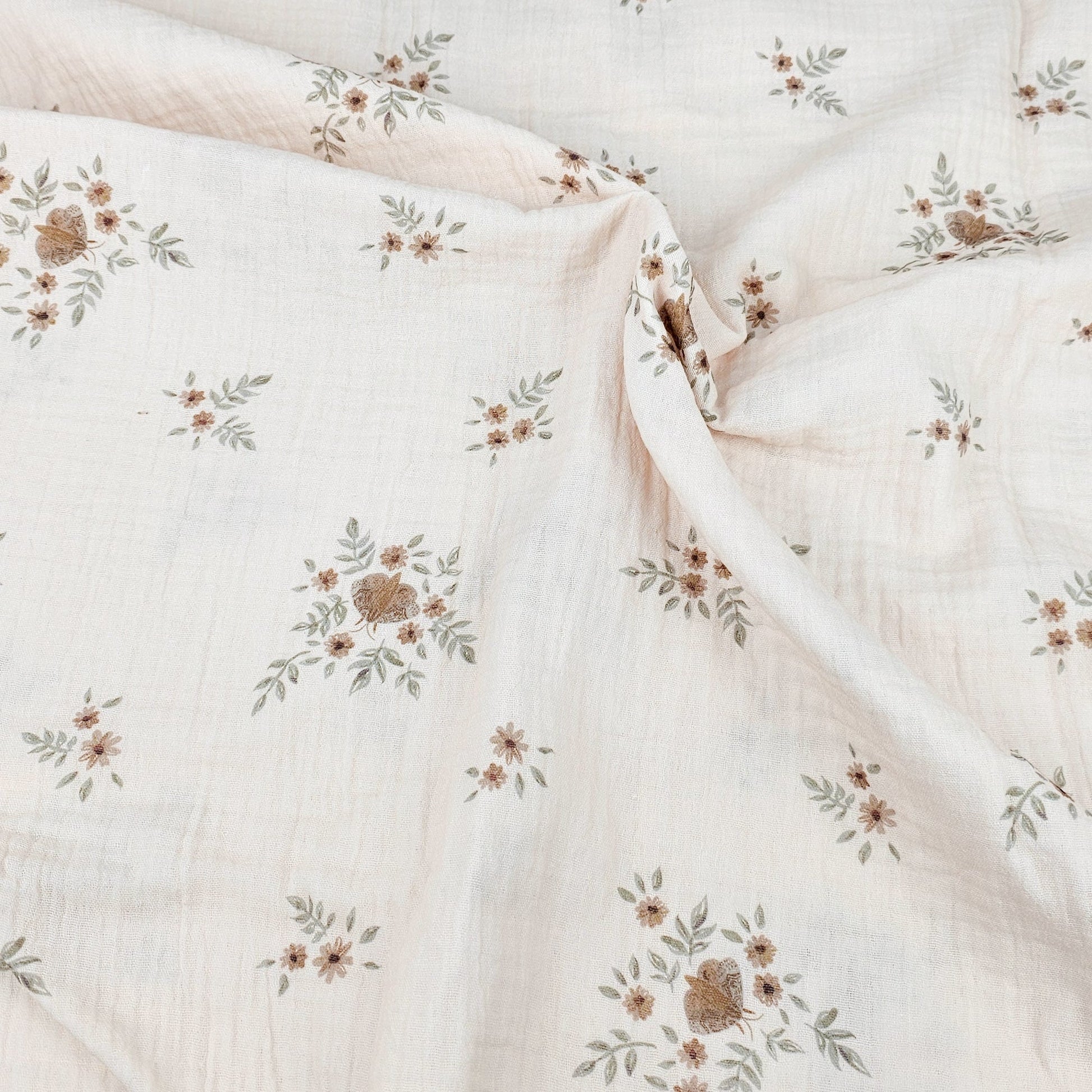 Musselin Blumen & Motten Meterware - elli&else