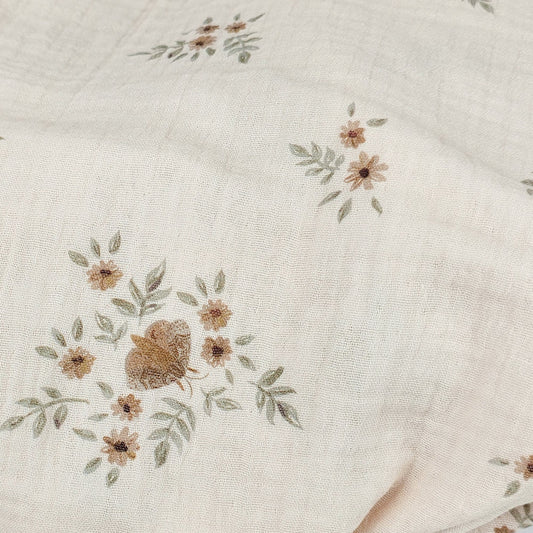 Musselin Blumen & Motten Meterware - elli&else