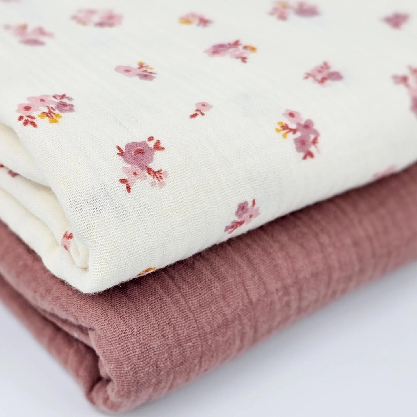 Musselin Blumen rosé Meterware - elli&else