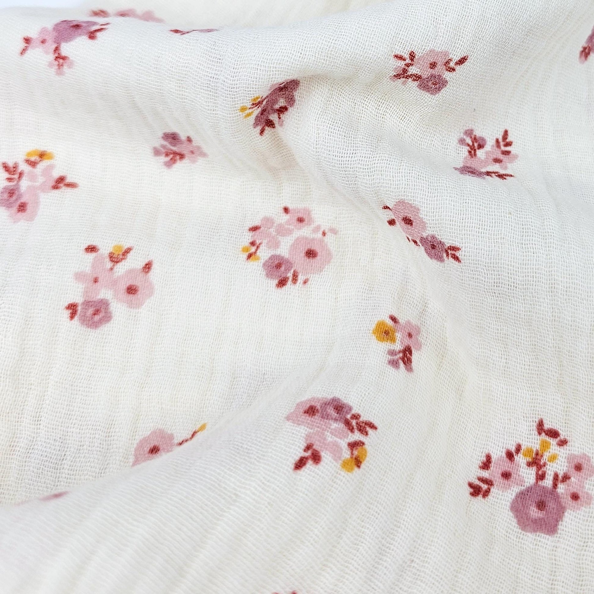 Musselin Blumen rosé Meterware - elli&else