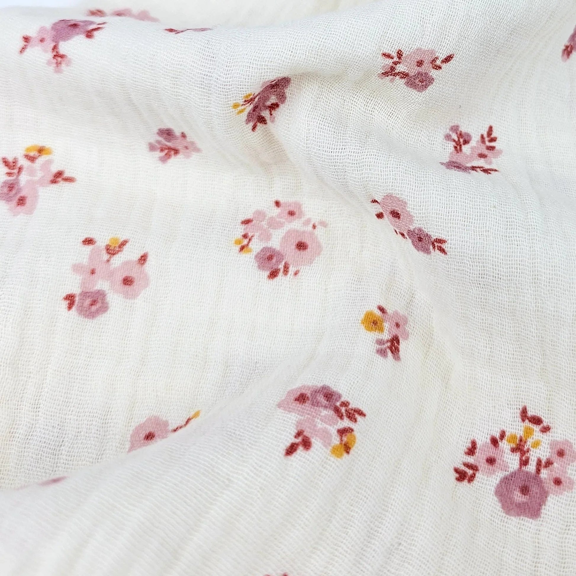 Musselin Blumen rosé Meterware - elli&else