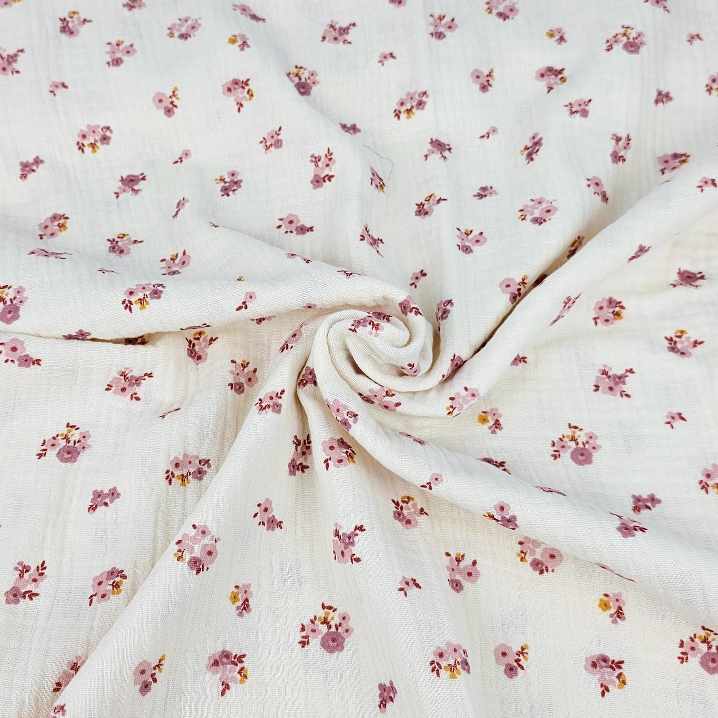 Musselin Blumen rosé Meterware - elli&else