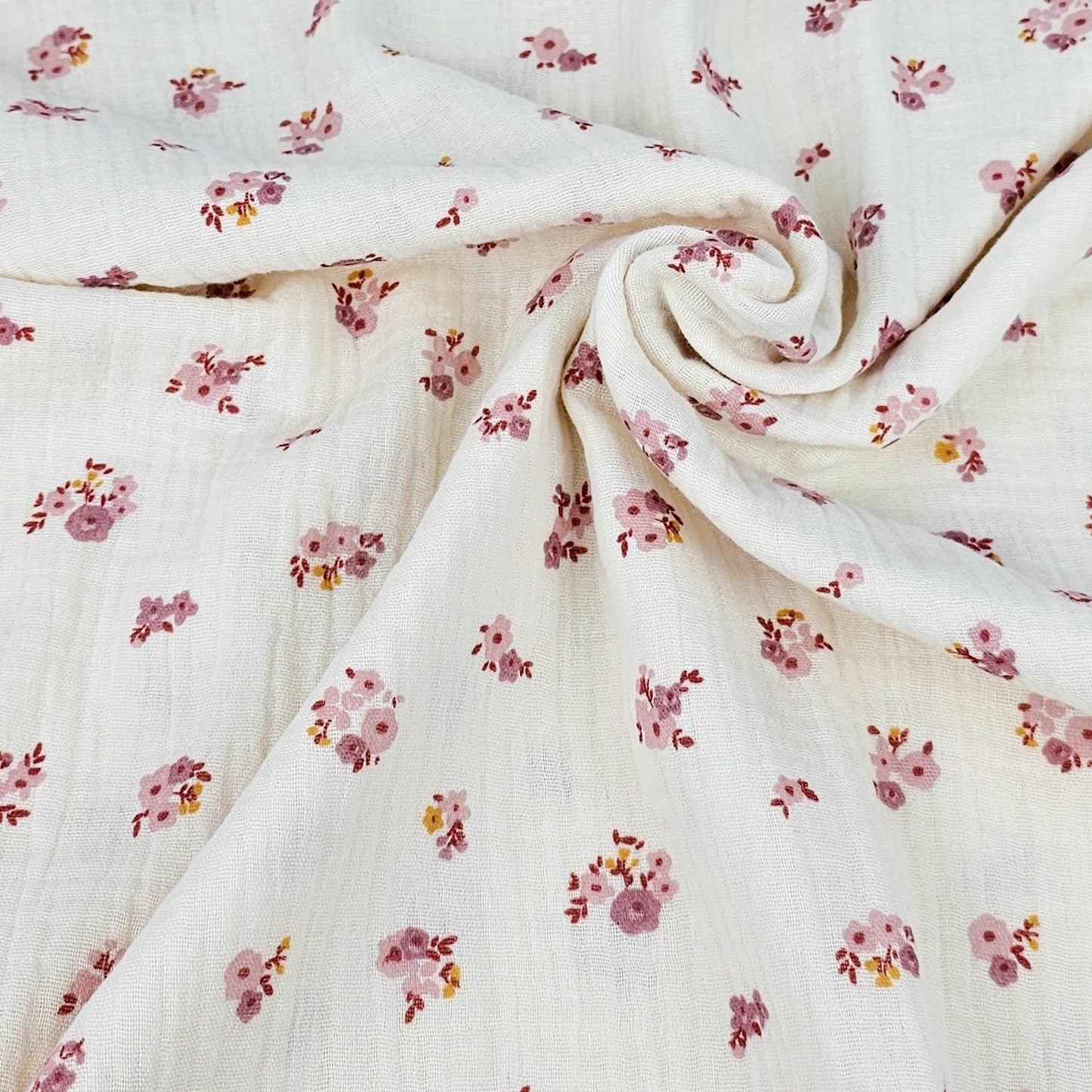 Musselin Blumen rosé Meterware - elli&else