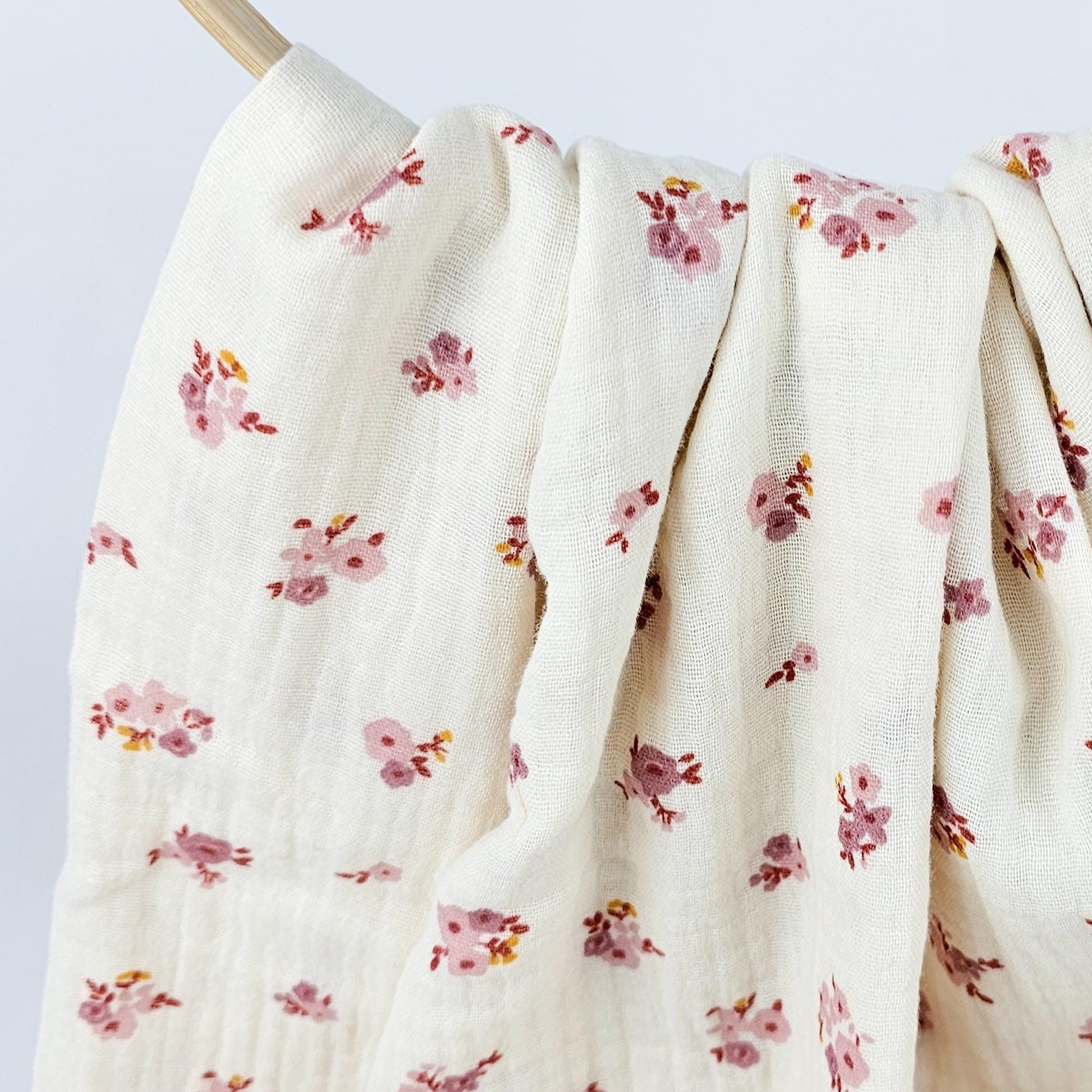 Musselin Blumen rosé Meterware - elli&else