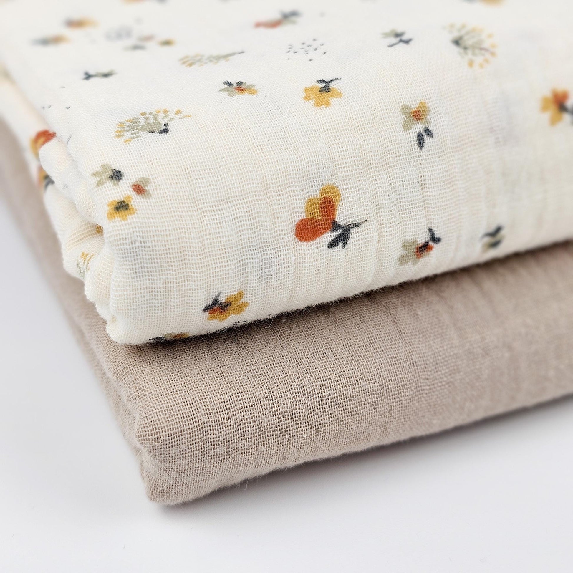 Musselin Blumen und Igel Meterware - elli&else