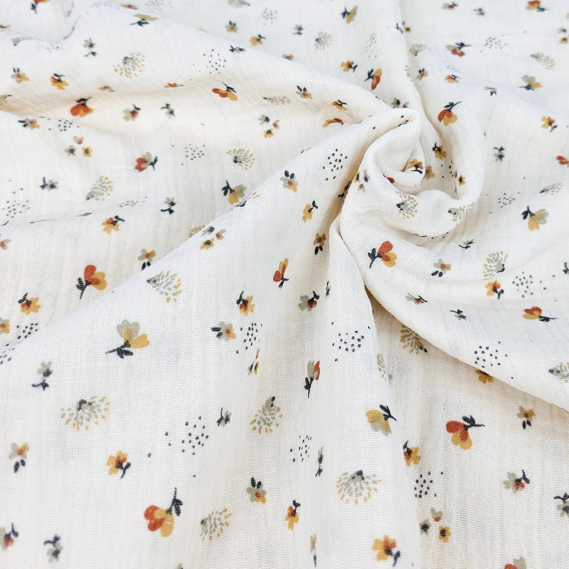 Musselin Blumen und Igel Meterware - elli&else