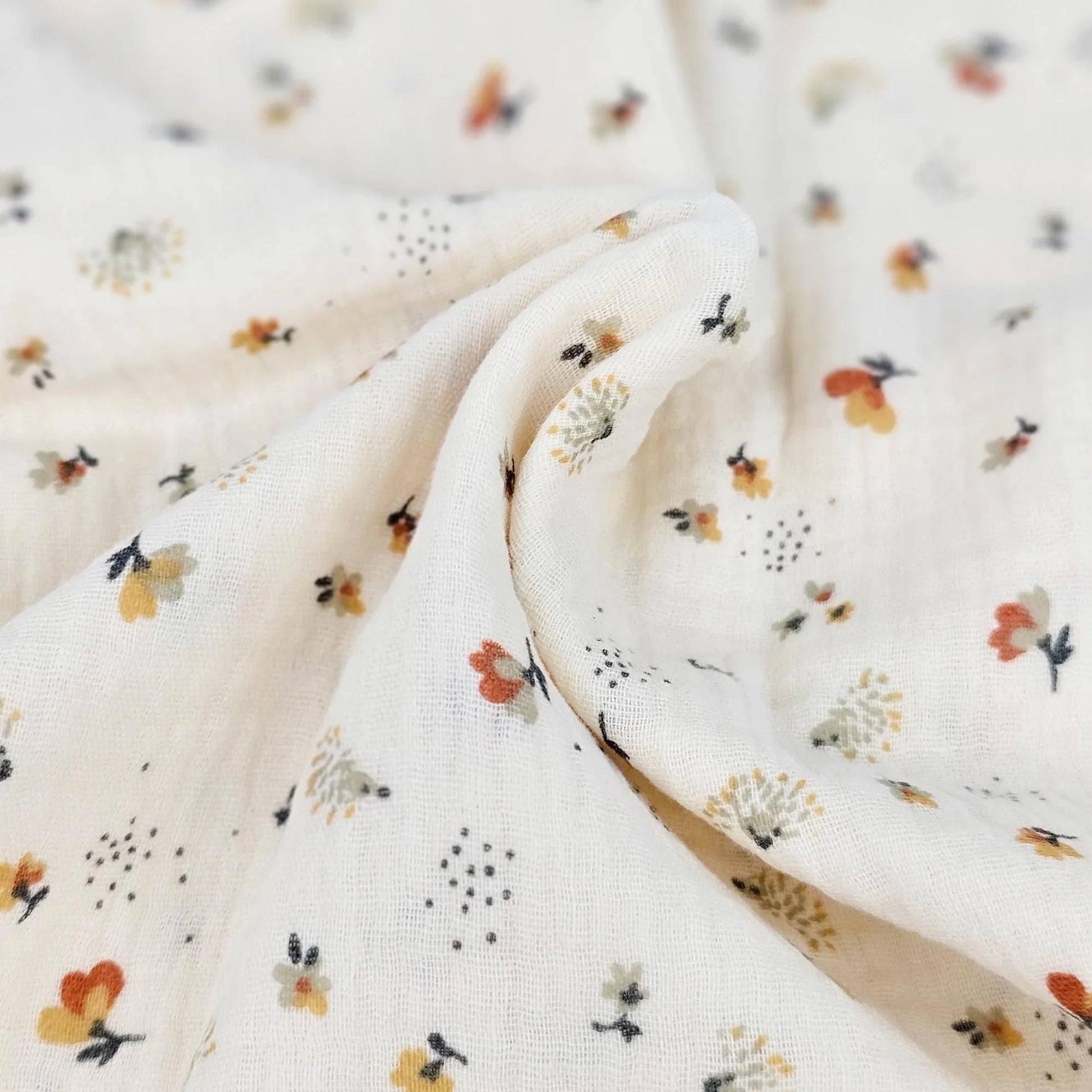 Musselin Blumen und Igel Meterware - elli&else