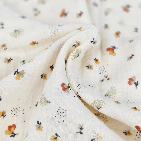 Musselin Blumen und Igel Meterware - elli&else