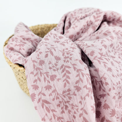 Musselin Blumenprint altrosé Meterware - elli&else