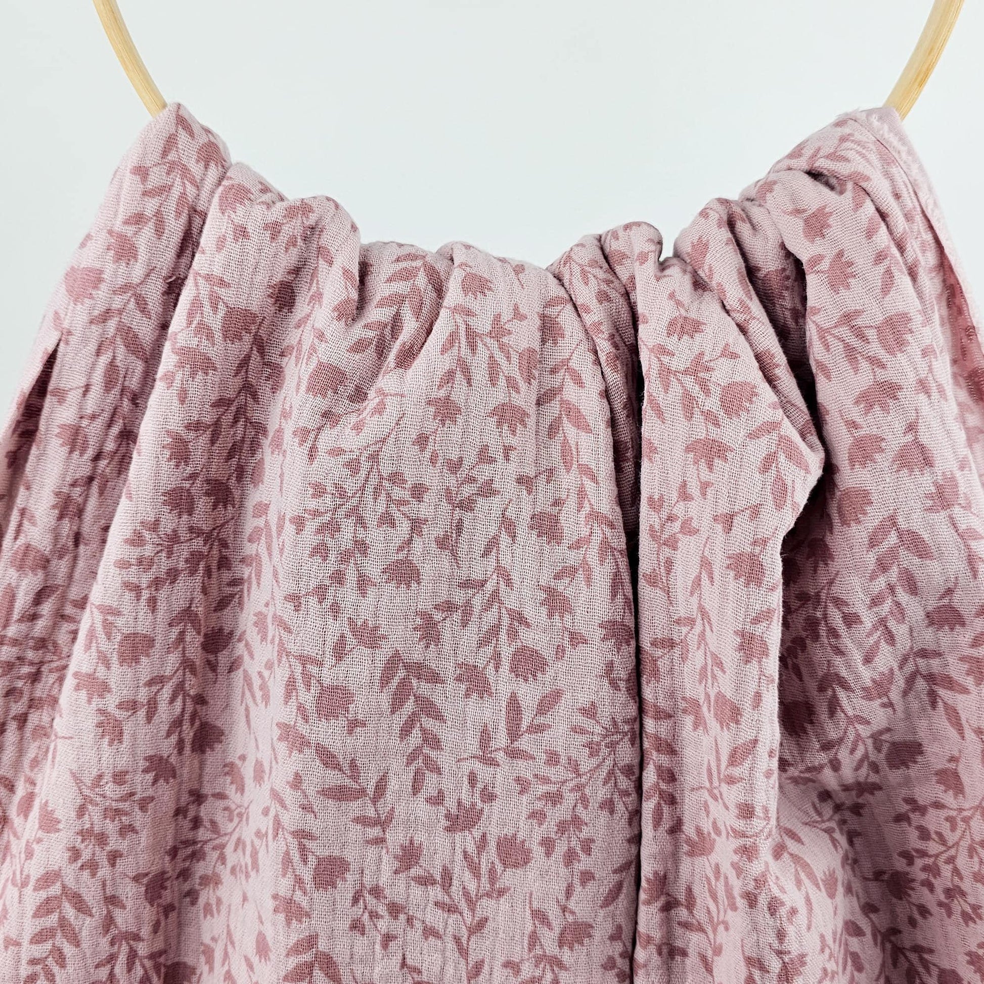 Musselin Blumenprint altrosé Meterware - elli&else