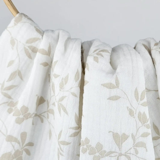 Musselin Blumenprint beige - Stoff bei elli&else