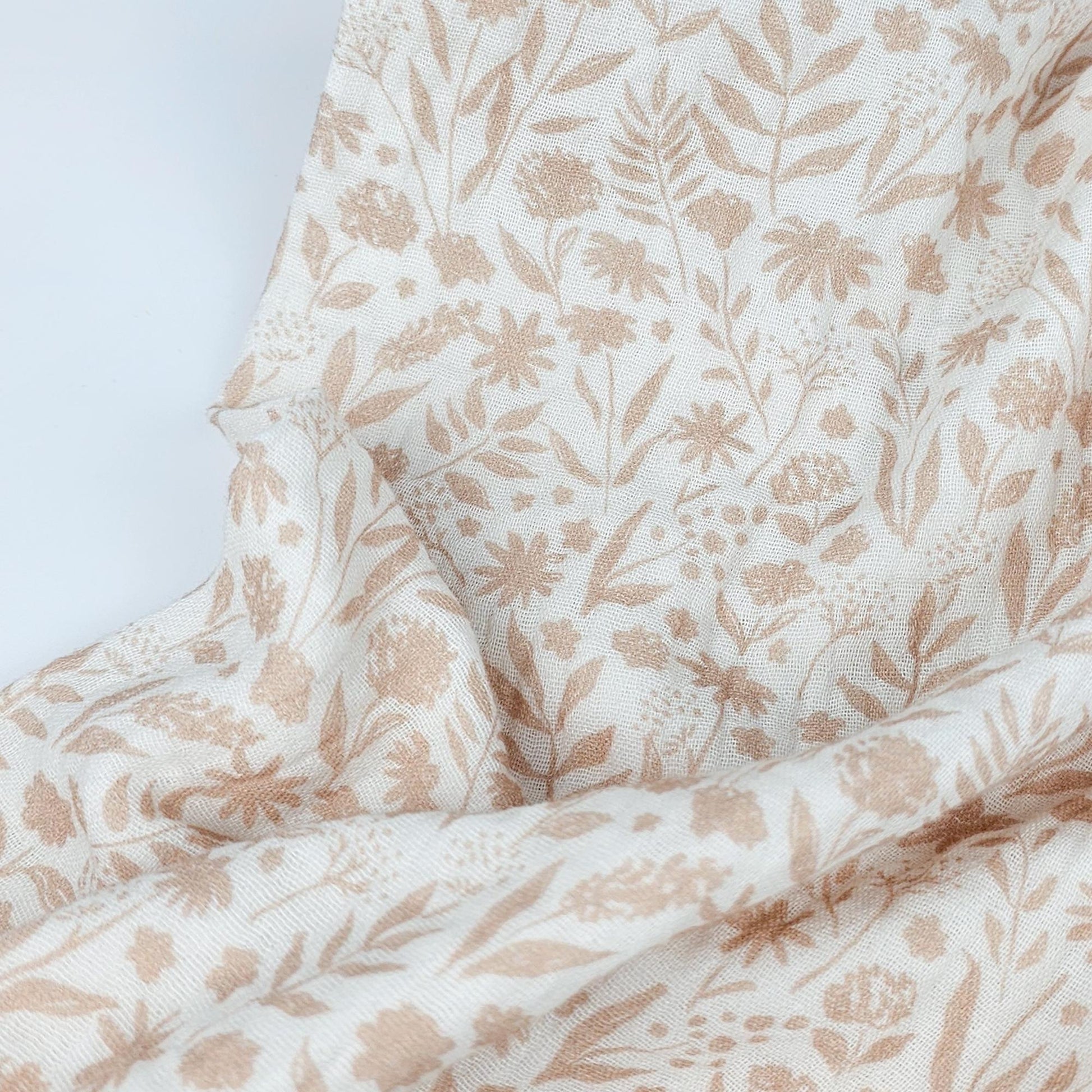 Musselin Blumenprint rosé Meterware - elli&else