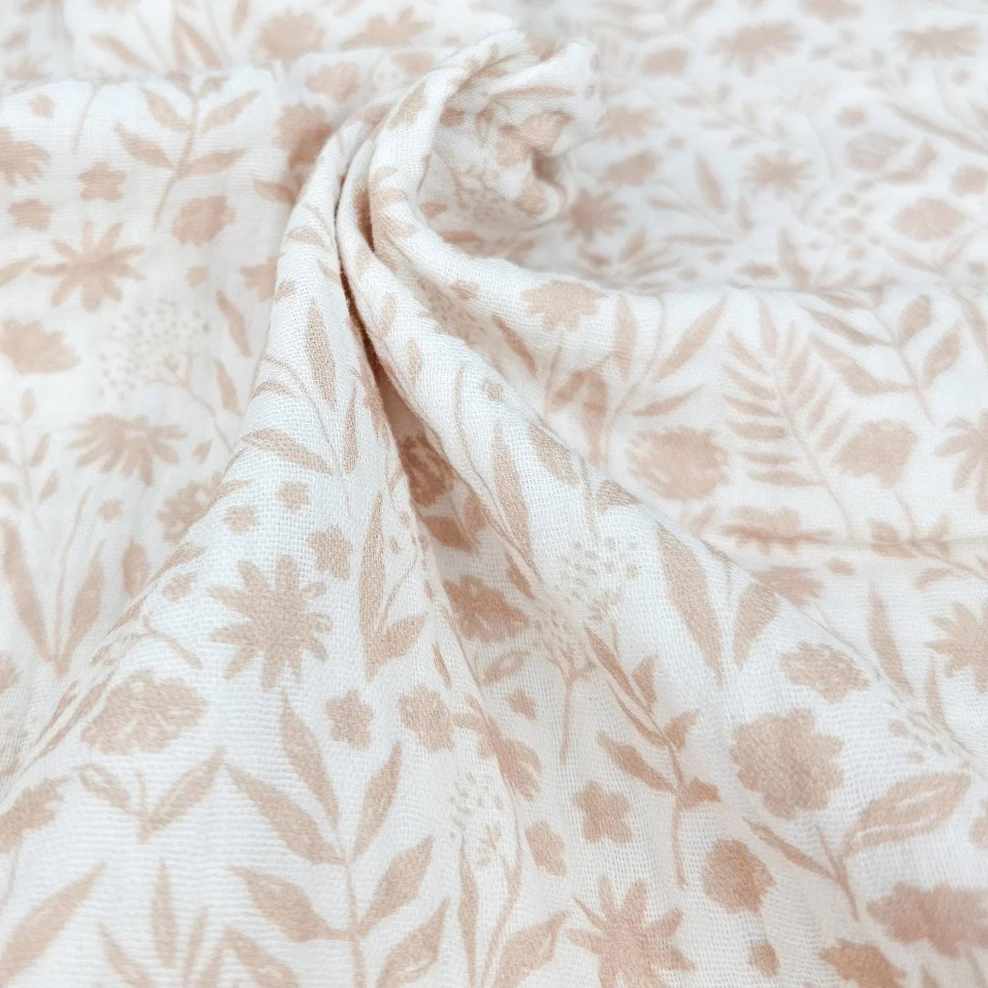 Musselin Blumenprint rosé Meterware - elli&else