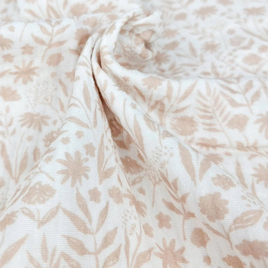 Musselin Blumenprint rosé Meterware - elli&else