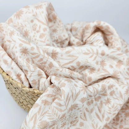 Musselin Blumenprint rosé Meterware - elli&else