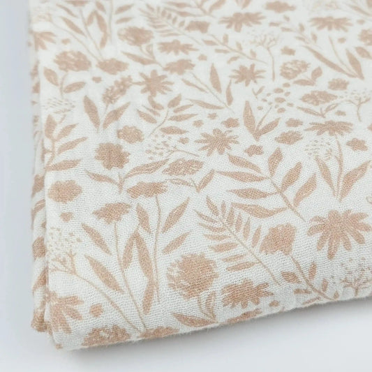 Musselin Blumenprint rosé - Stoff bei elli&else