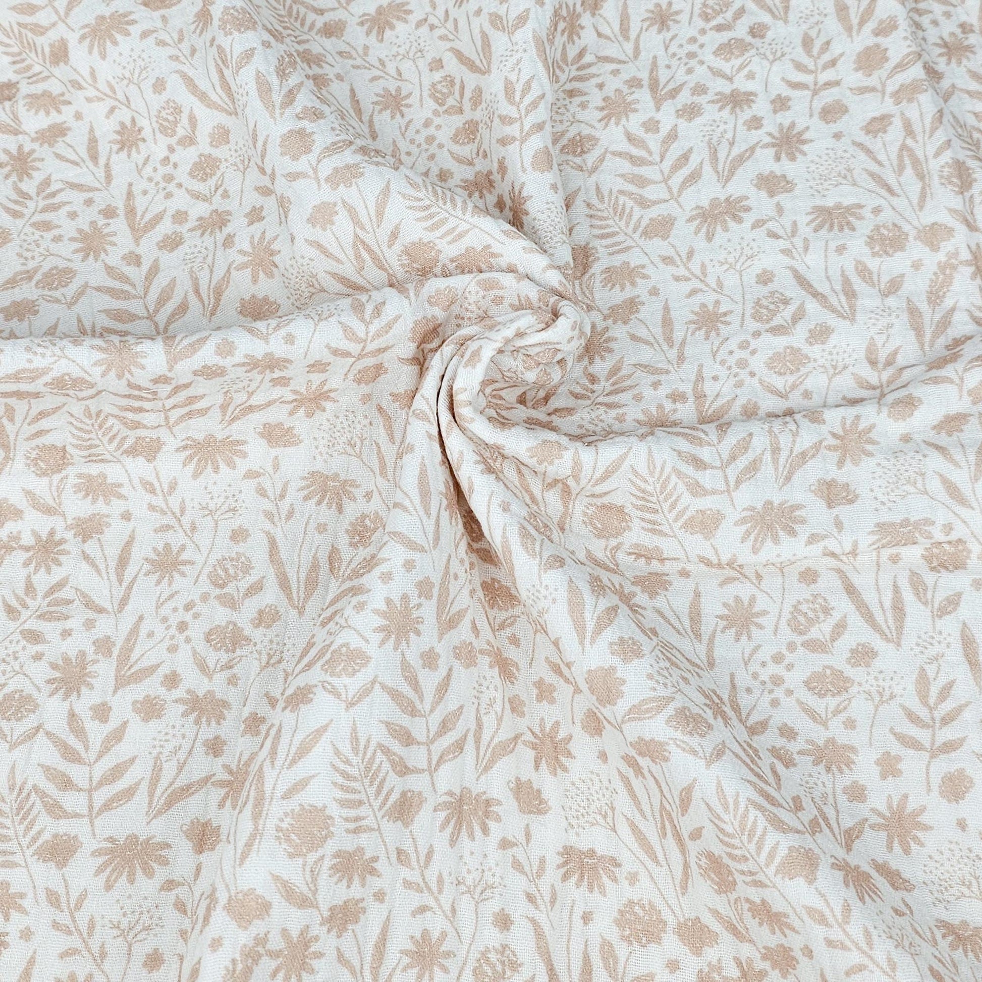 Musselin Blumenprint rosé Meterware - elli&else