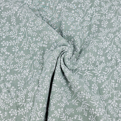 Musselin Blumenprint salbei Meterware - elli&else