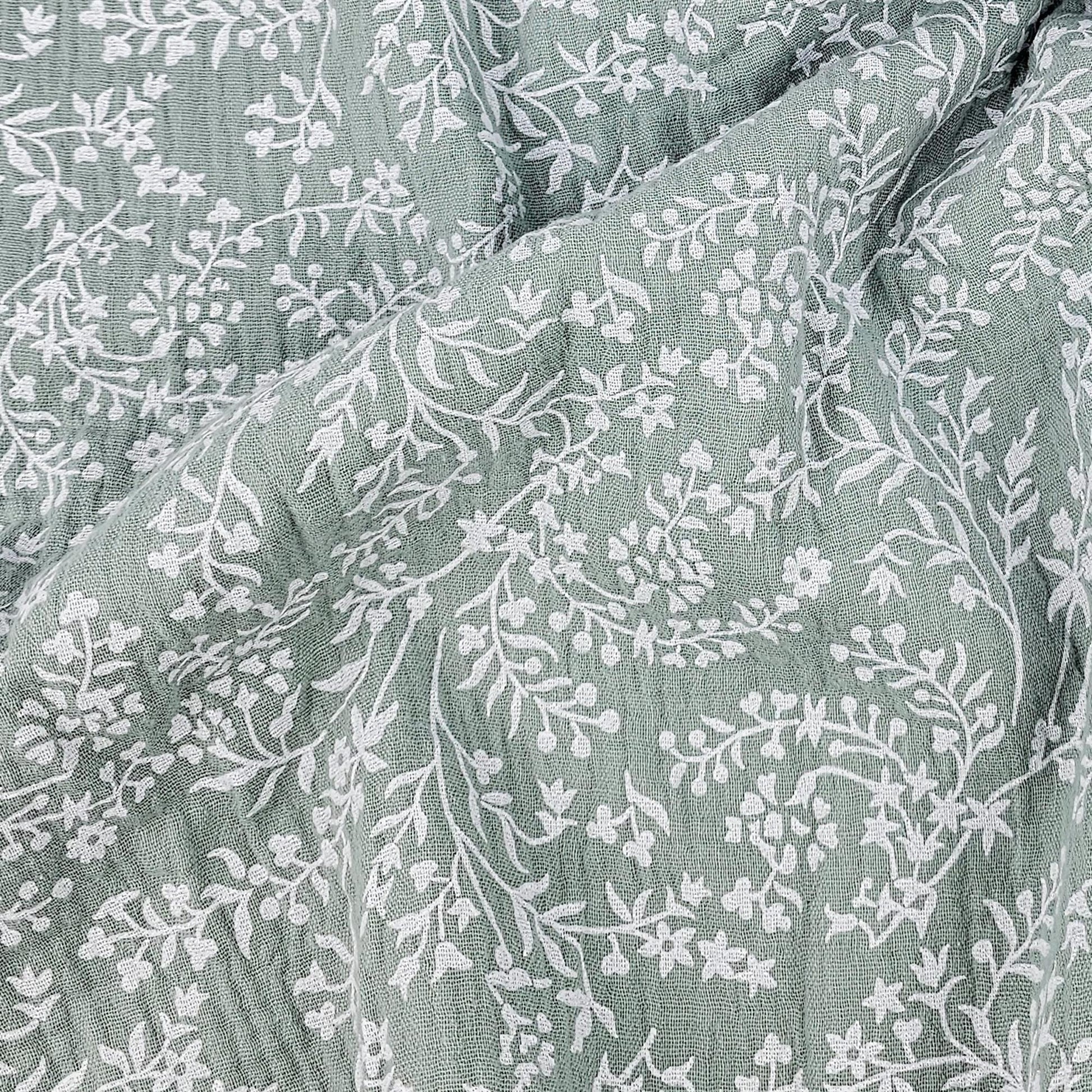 Musselin Blumenprint salbei Meterware - elli&else