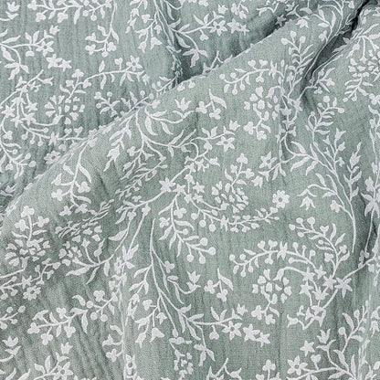 Musselin Blumenprint salbei Meterware - elli&else