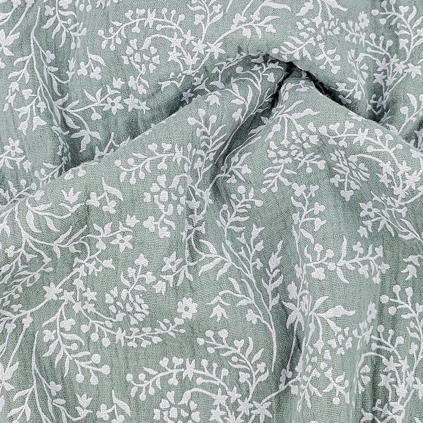 Musselin Blumenprint salbei Meterware - elli&else