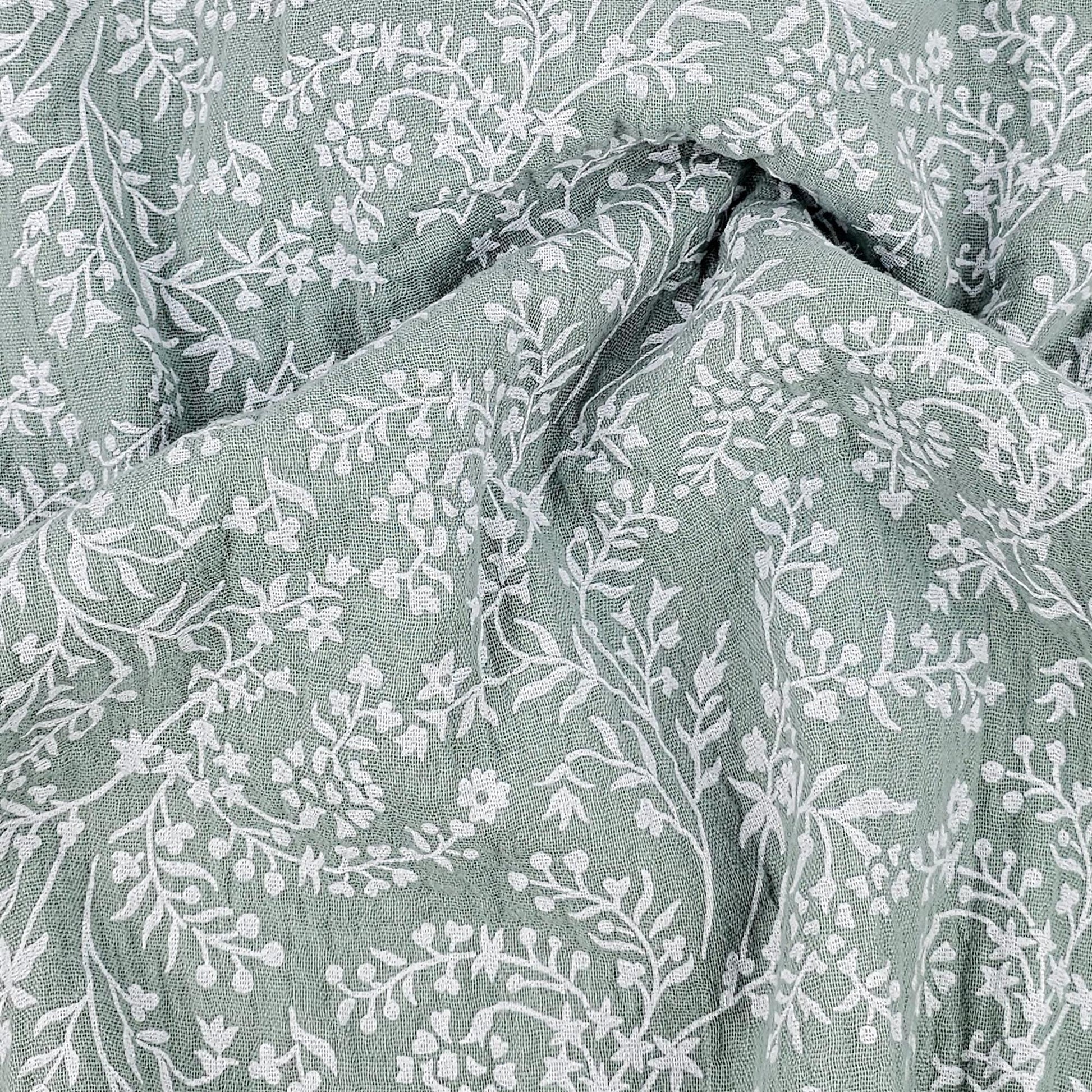 Musselin Blumenprint salbei Meterware - elli&else