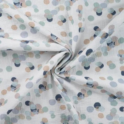 Musselin Dots dusty mint Meterware - elli&else