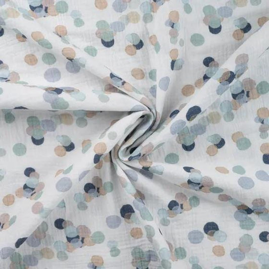 Musselin Dots dusty mint Meterware - elli&else